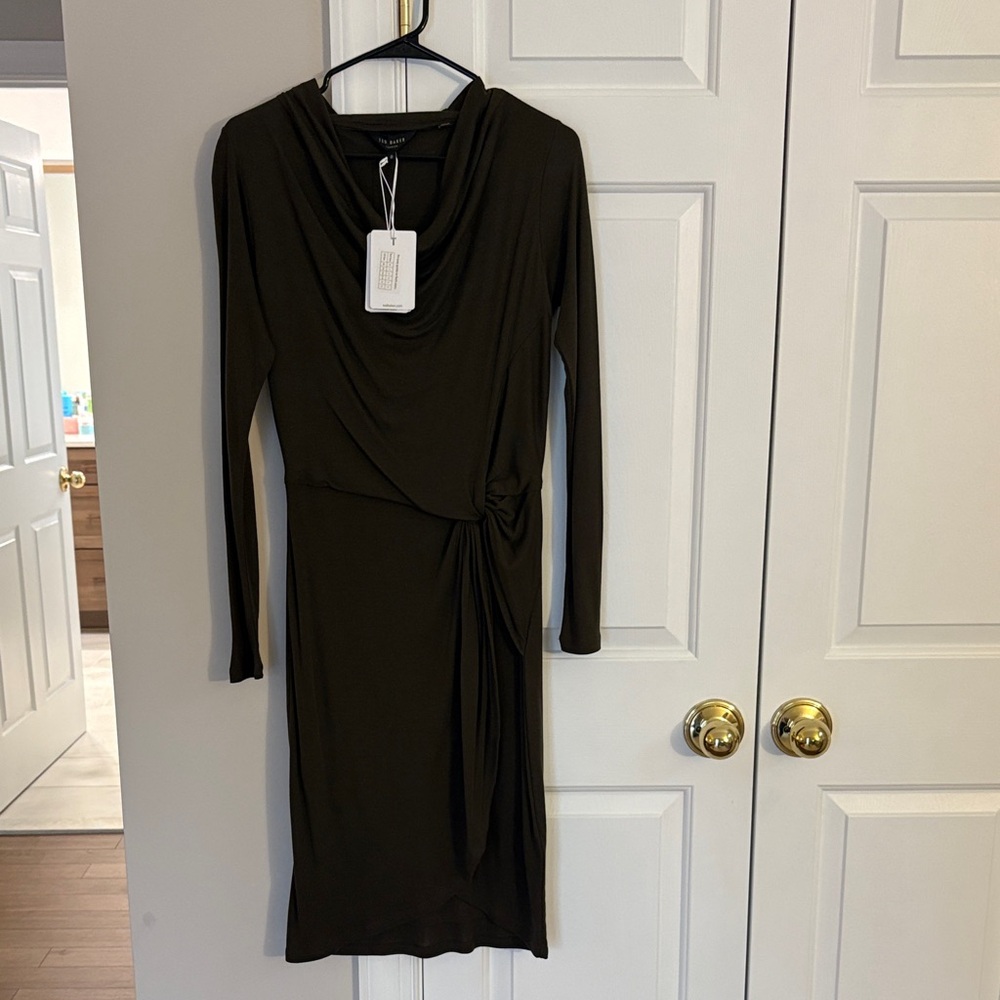 Ted Baker London Dark Green Long Sleeve Dress